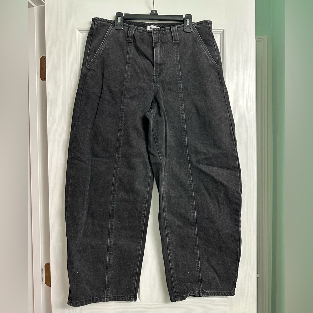 Future Collective Black Barrel Jeans